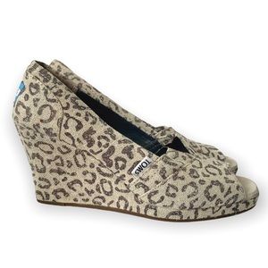 TOMS Leopard Print Wedges Size 7M